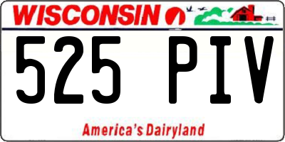 WI license plate 525PIV