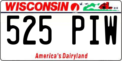 WI license plate 525PIW