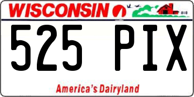 WI license plate 525PIX