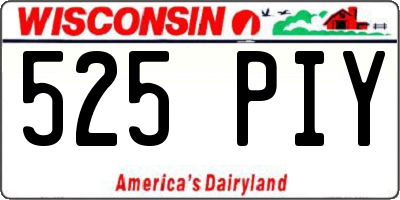 WI license plate 525PIY