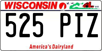 WI license plate 525PIZ