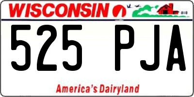 WI license plate 525PJA