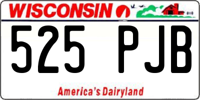 WI license plate 525PJB
