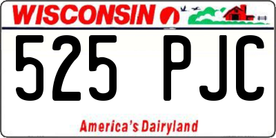 WI license plate 525PJC