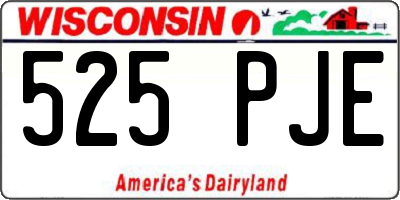 WI license plate 525PJE