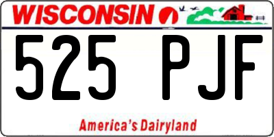 WI license plate 525PJF