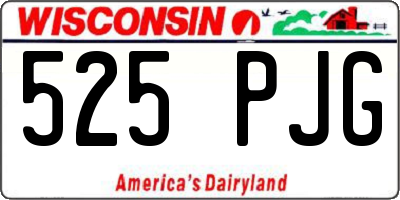 WI license plate 525PJG