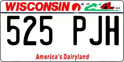 WI license plate 525PJH