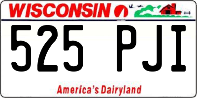 WI license plate 525PJI