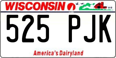 WI license plate 525PJK