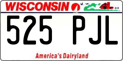 WI license plate 525PJL