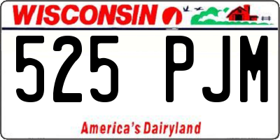 WI license plate 525PJM