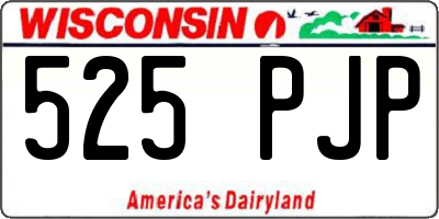 WI license plate 525PJP