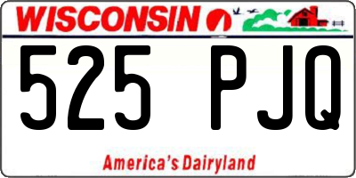 WI license plate 525PJQ