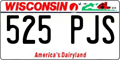 WI license plate 525PJS