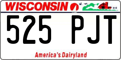 WI license plate 525PJT
