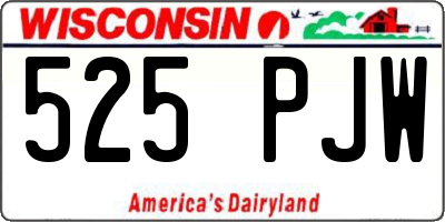 WI license plate 525PJW