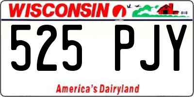 WI license plate 525PJY
