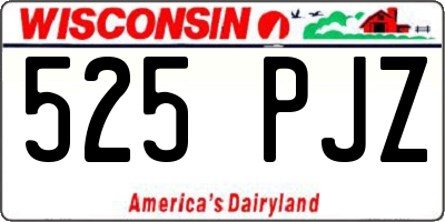 WI license plate 525PJZ