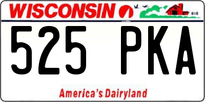 WI license plate 525PKA