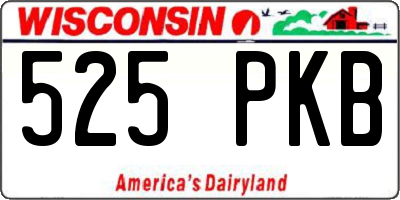WI license plate 525PKB