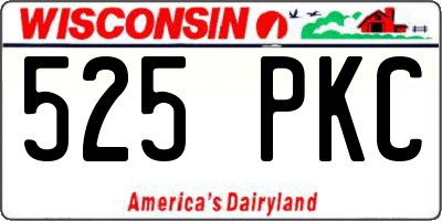 WI license plate 525PKC