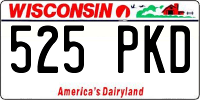 WI license plate 525PKD