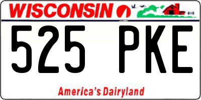WI license plate 525PKE