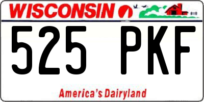 WI license plate 525PKF