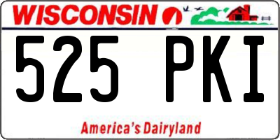 WI license plate 525PKI