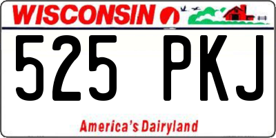 WI license plate 525PKJ