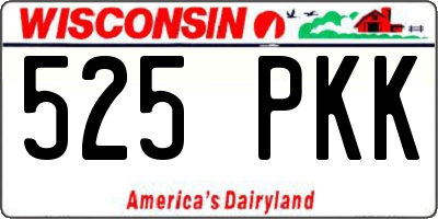 WI license plate 525PKK