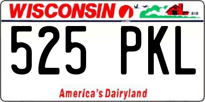 WI license plate 525PKL