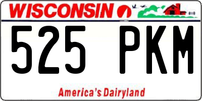 WI license plate 525PKM