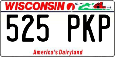 WI license plate 525PKP