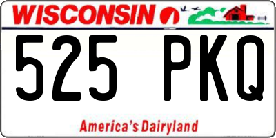 WI license plate 525PKQ
