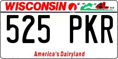 WI license plate 525PKR