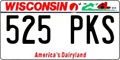 WI license plate 525PKS