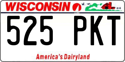 WI license plate 525PKT