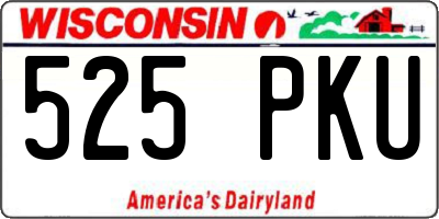 WI license plate 525PKU