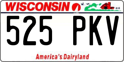WI license plate 525PKV
