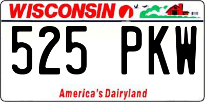 WI license plate 525PKW