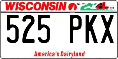 WI license plate 525PKX