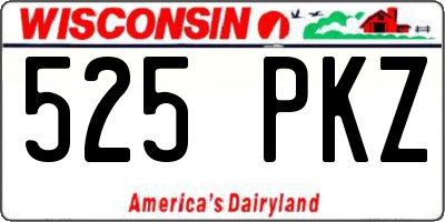 WI license plate 525PKZ