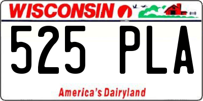 WI license plate 525PLA