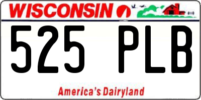 WI license plate 525PLB