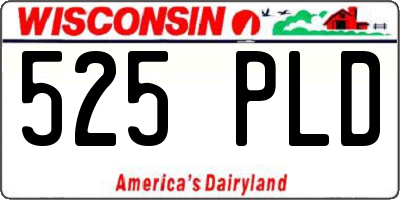 WI license plate 525PLD