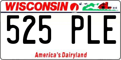 WI license plate 525PLE