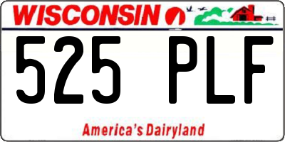 WI license plate 525PLF