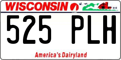 WI license plate 525PLH
